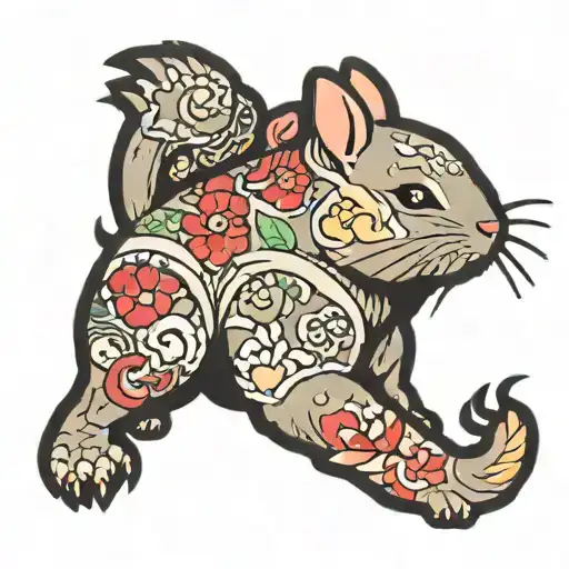 Japanese Bracelet Tatoo With Chinchillas