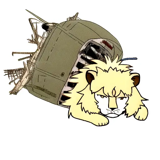 Lion On Downed Plane