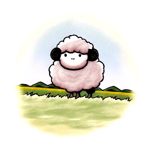 Funny Looking Sheep On A Field