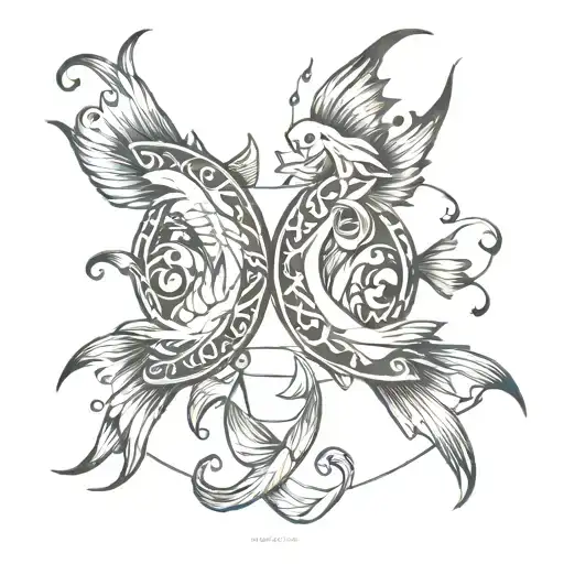 Pisces Symbol Combined