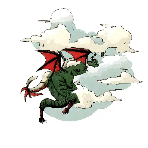 Dragon Between Clouds