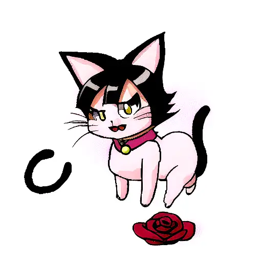 A Cat Like A Karin From Dragon Ball On A Rose