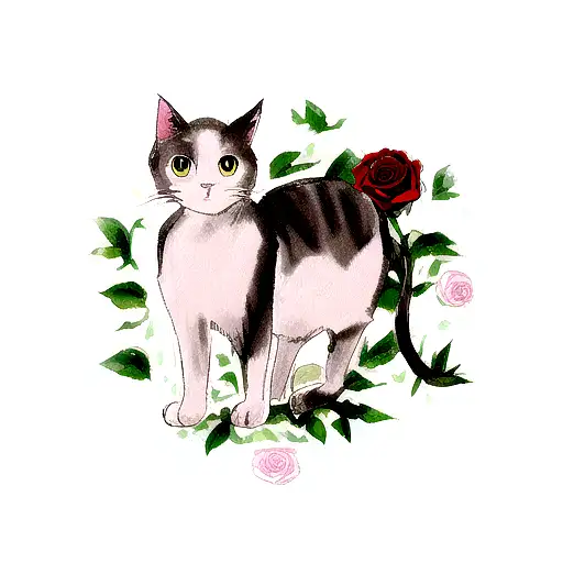A Cat On A Rose As If This Were The Center Of The Rose That Bloomed