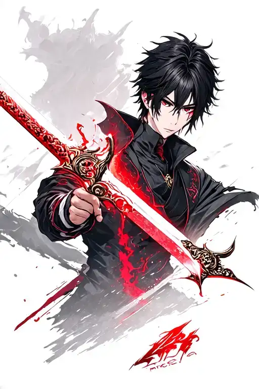 Persona 5 Goro Akechi Red Sword