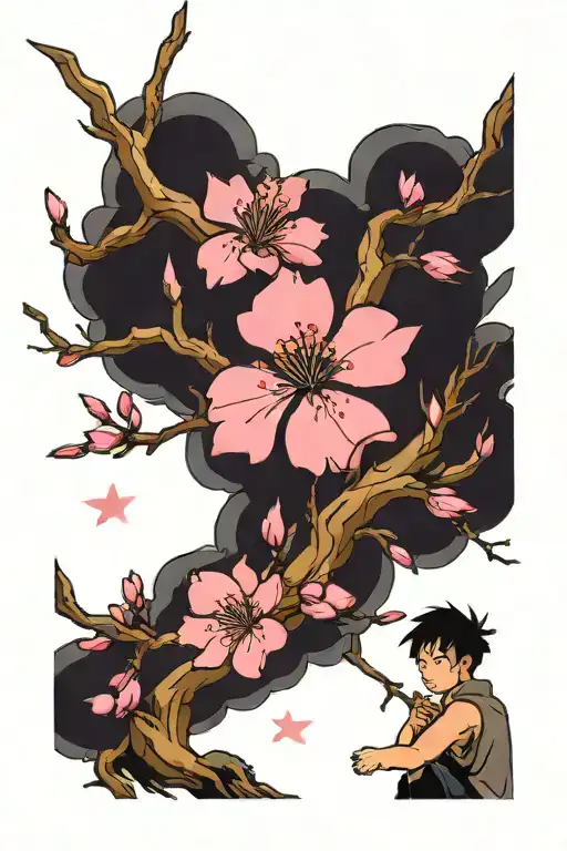 Father Son Tattoo Cherry Blossom