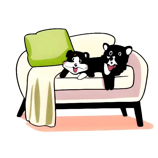 Cute Dog Sitting In A Living Room