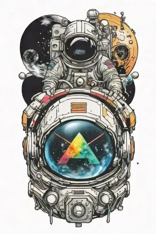 Mix Of Astronout Helmet And Dark Side Of The Moon Album Cover
