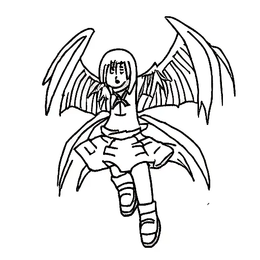 Tired Angel With One Demonic Wing