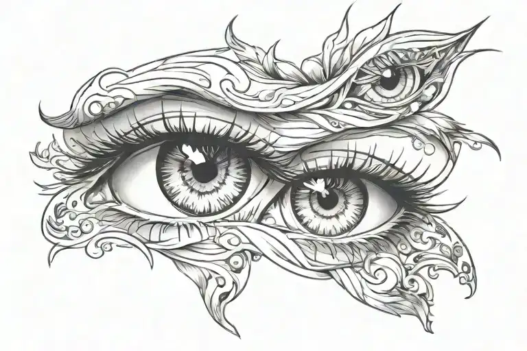 2 Pairs Of Female Eyes Charcoal