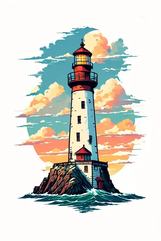 Lighthouse Of Mount Silhouette