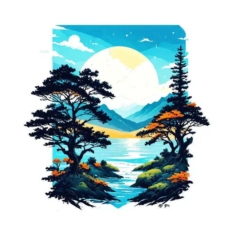 Minimalist Landscape Fine Line