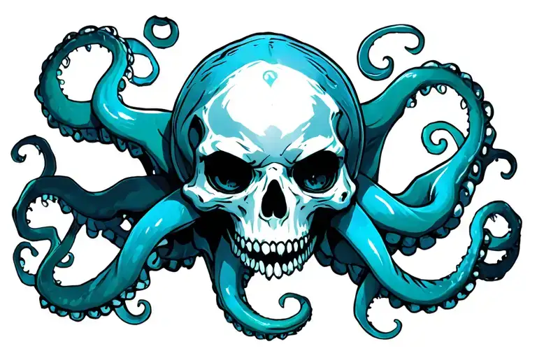 Kraken Whit Skulls