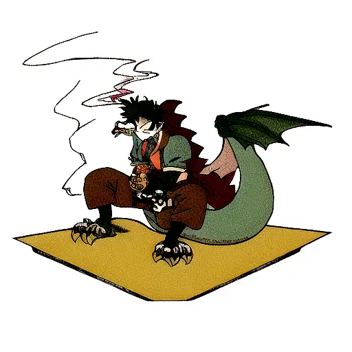 Dragon Holding A Cigarette