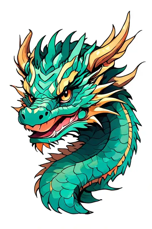 African American And Korean Style Dragon