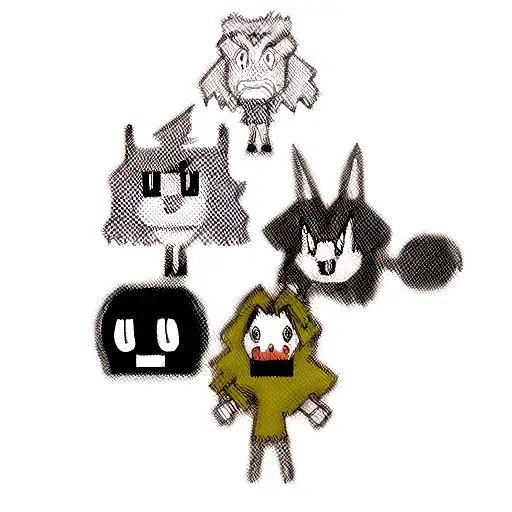 A Collage Of Classic Cartoon Network Characters In Anime Style