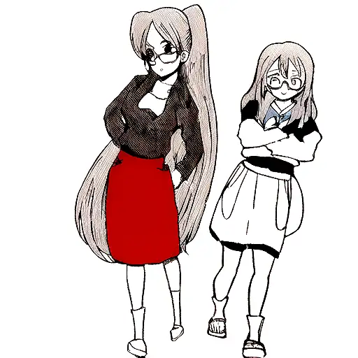 Anime Girl With Glasses And Next To Different Lines