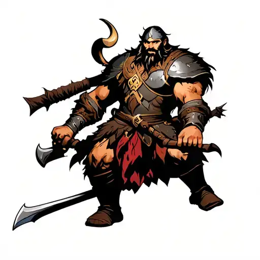 Viking Warrior Battling