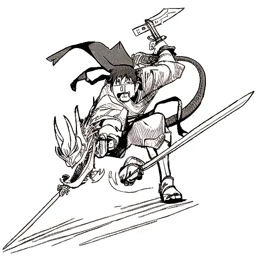 Dragon With A Sword In His Mouth