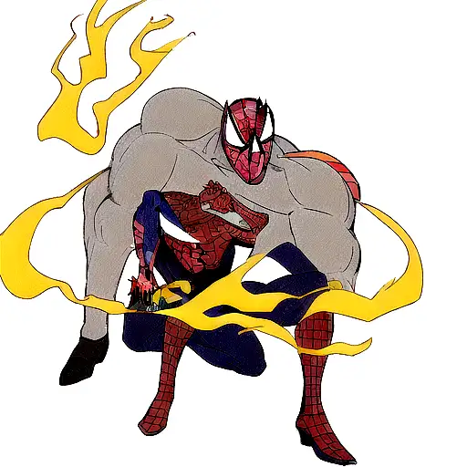 A Realistic Portrait Of Spider-man And Venom In A Fierce Pose