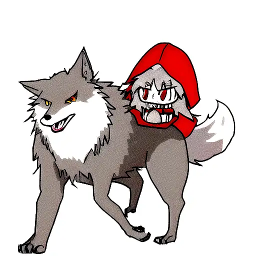 Wolf Eating Little Red Riding Hood