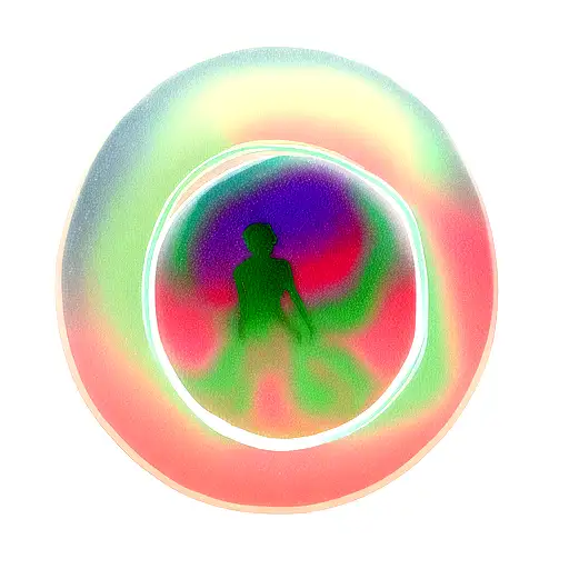 A Psychedelic Bubble Of Soap With The Silhouette Of An Actor Performing