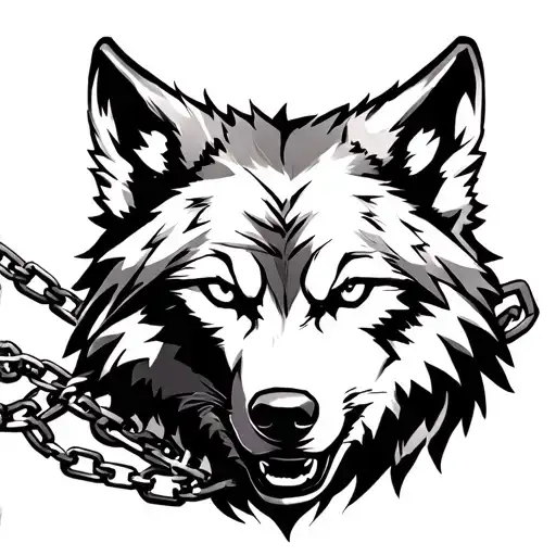 Wolf With Chains