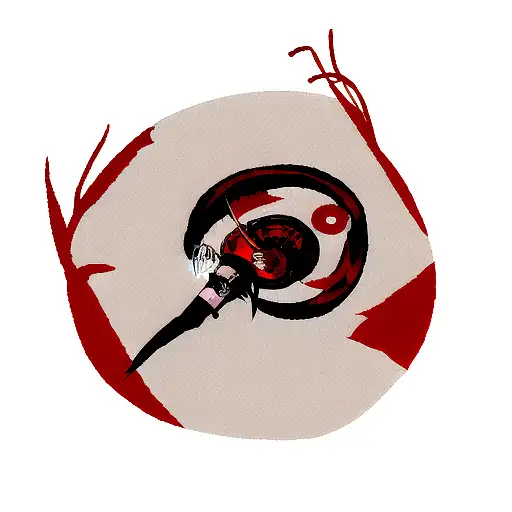 Naruto Reaper Death Seal On Forearm With Red Spider Lily On Hand