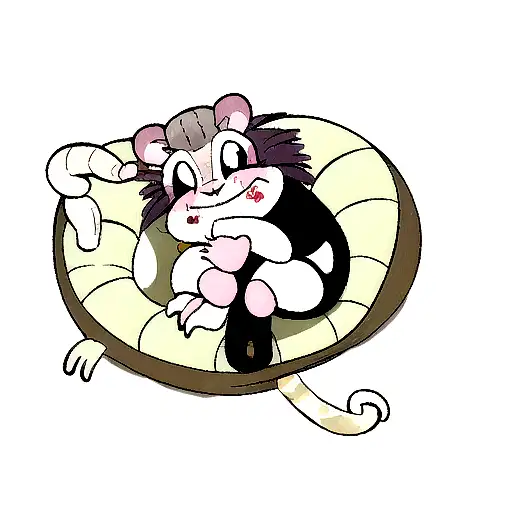 Opossum Cuddling A Snake