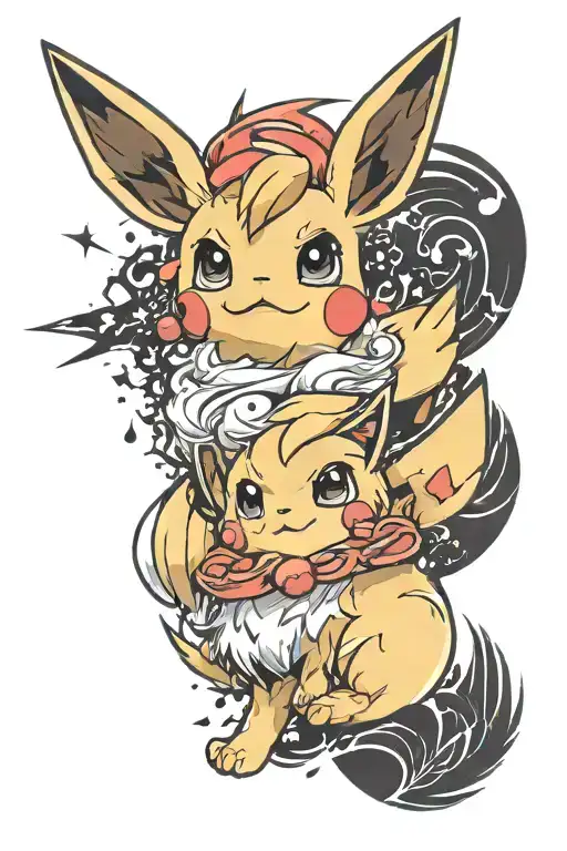 Pikatchu Eevee Pokemon