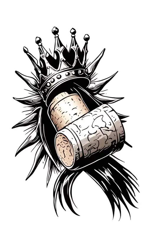Cork With A Crown On Top Of It And The Sun Behind It