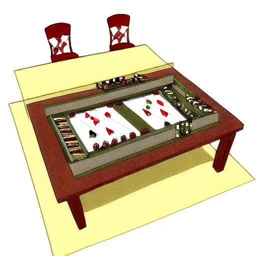 Throws Dice At The Backgammon Table