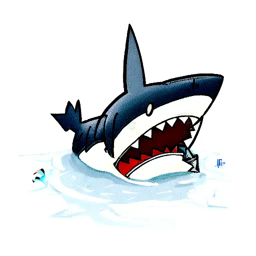 Shark With Water Background