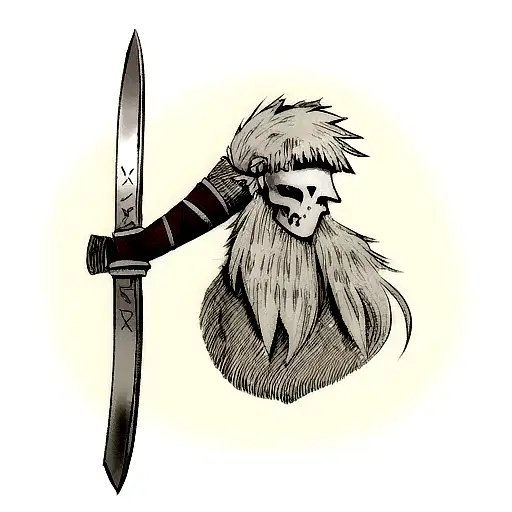 Viking Axe Skull Blade