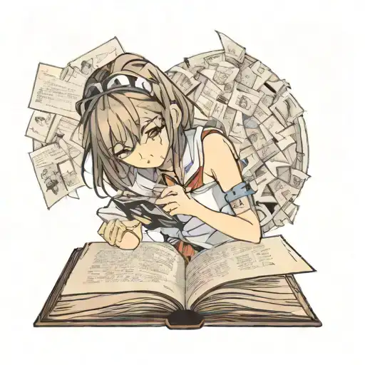 Girl Reading Book Pages