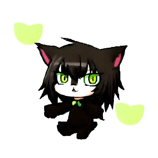 Black Cat With Green's Eyes