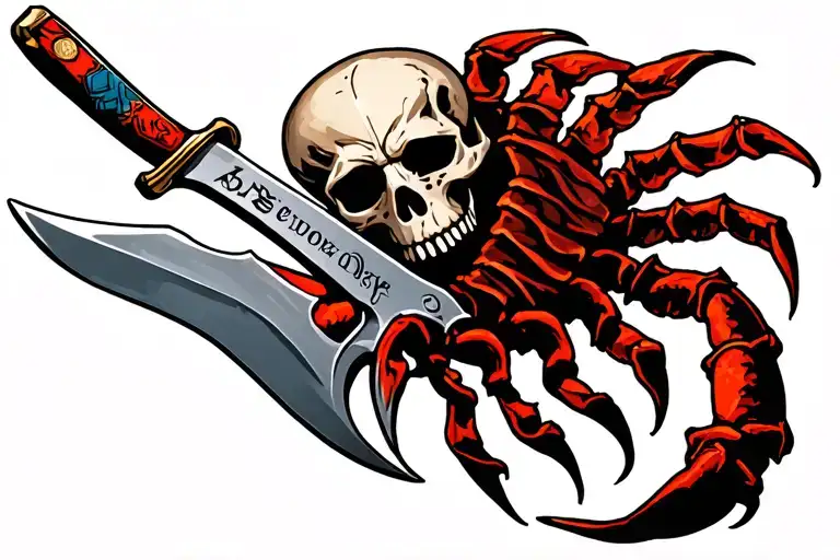 Scorpio Skull Knife