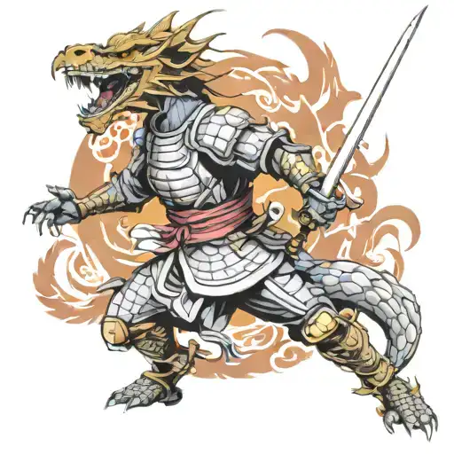 Samurai Is Fire Breathing Dragon