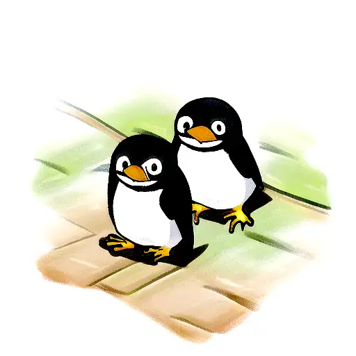 Penguin And A Frog