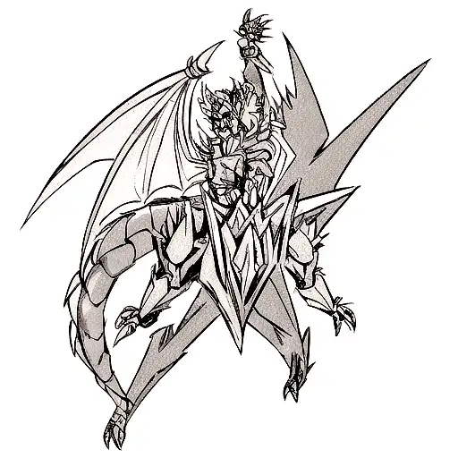 Ice Dragon For The Whole Arm In Black And White