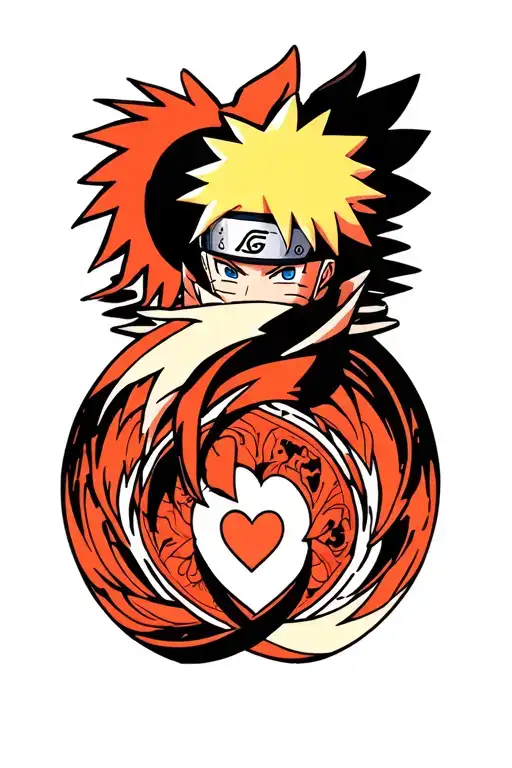 Naruto Uzumaki Crest And Gaaras Love Symbol Intertwined