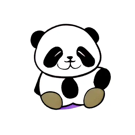 Panda Holding A Lavender