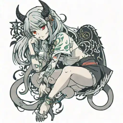 Devil Evil Possessed Anime Girl