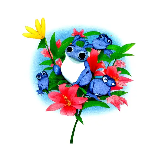 Blue Frog With Bright Spots