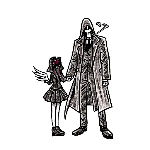 Grim Reaper Shakes Hand With Cupid