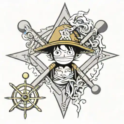 Luffy One Piece And Square And Compass Freemasonry