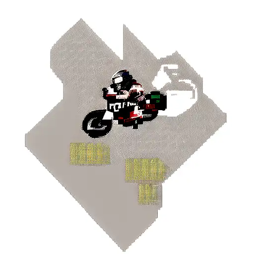 Design A Tattoo Showcasing A Pixelated Car Or Bike Racing Through A Virtual Gaming World