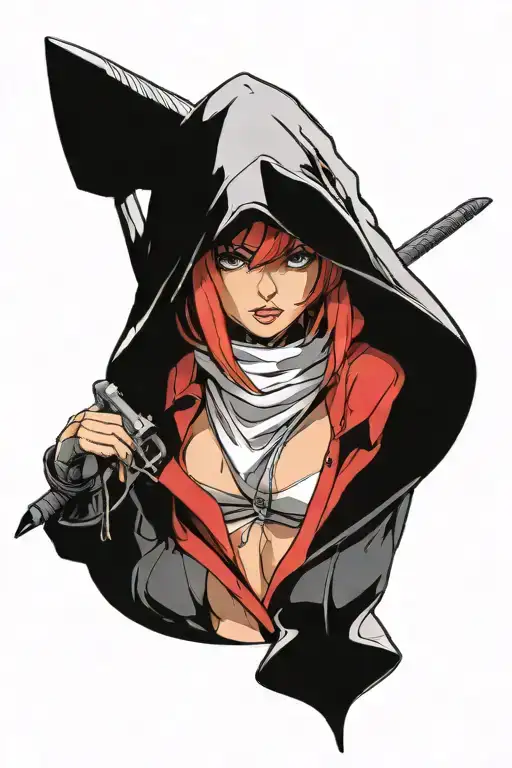 Sexy Assassin Woman With Hood