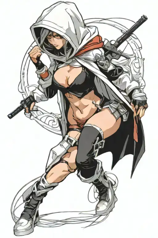 Sexy Assassin Woman With Hood