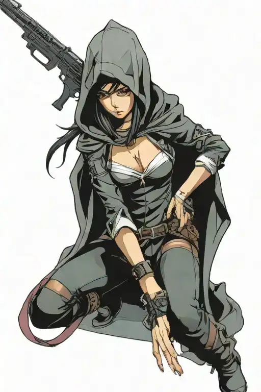 Sexy Assassin Woman With Hood