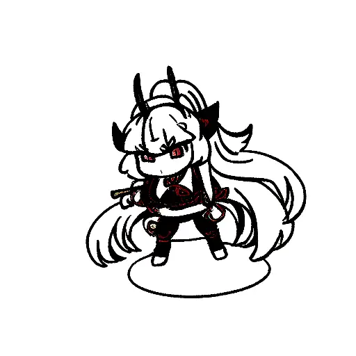 Samurai Girl Oni Only Black Colour